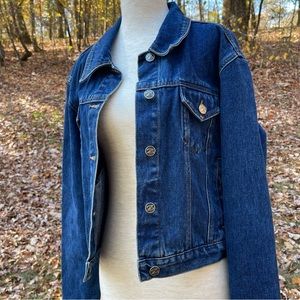 Vintage Zana Di Dark Wash Denim Jacket 100% Cotton Size Large